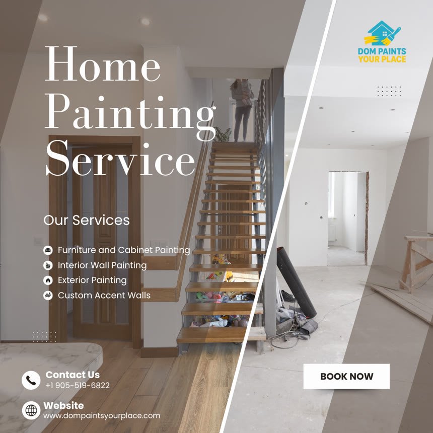 Home painting service social post designed by Wizards Kreative for Dom Paints Your Place